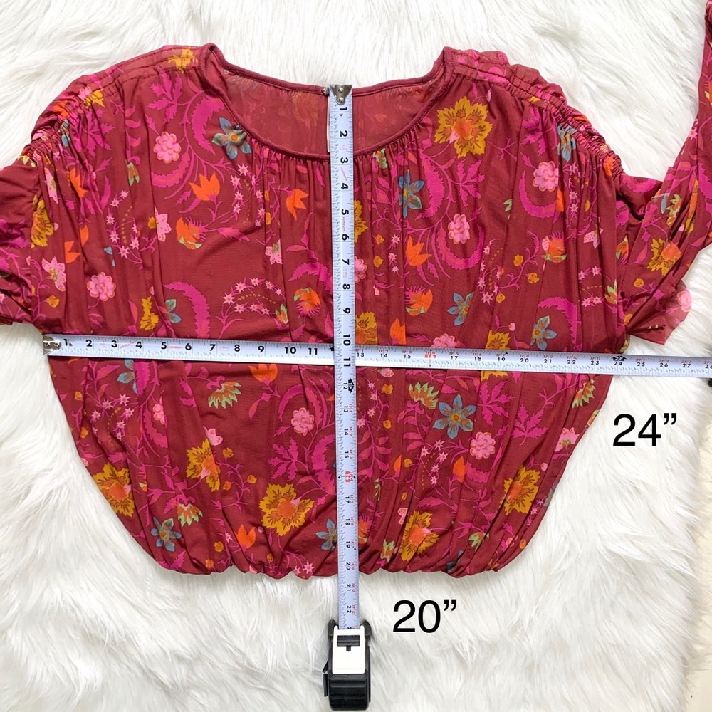 SOLD-Free People Floral Draped Peasant Blouse - Picture 10 of 10